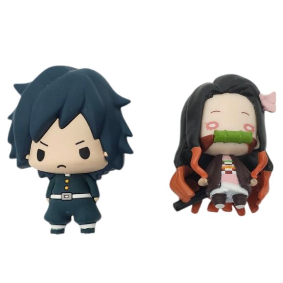 Giyu Tomioka Nezuko Kamado Demon Slayer: Kimetsu no Yaiba Mini Figurines Anime - Picture 1 of 15